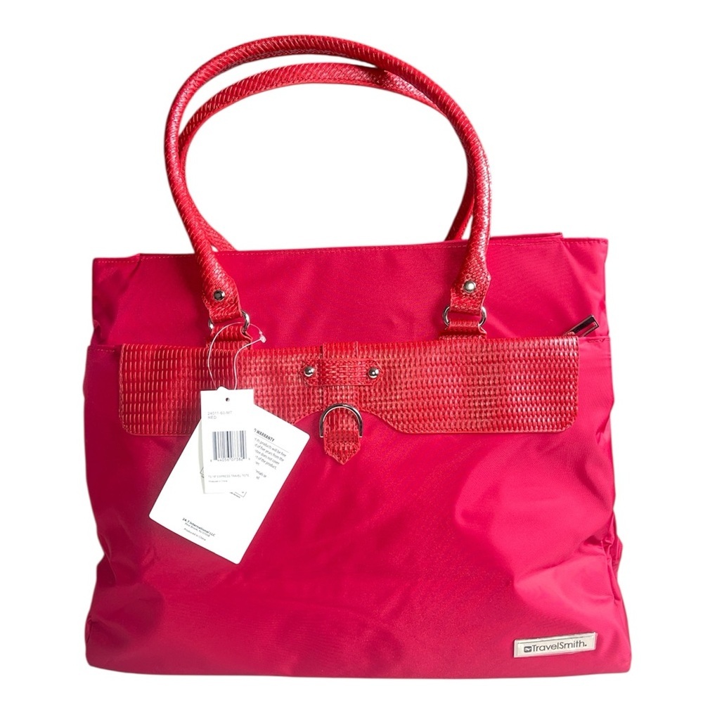 NWT TravelSmith Red Nylon Carry On Tote Travel Bag Organizer
